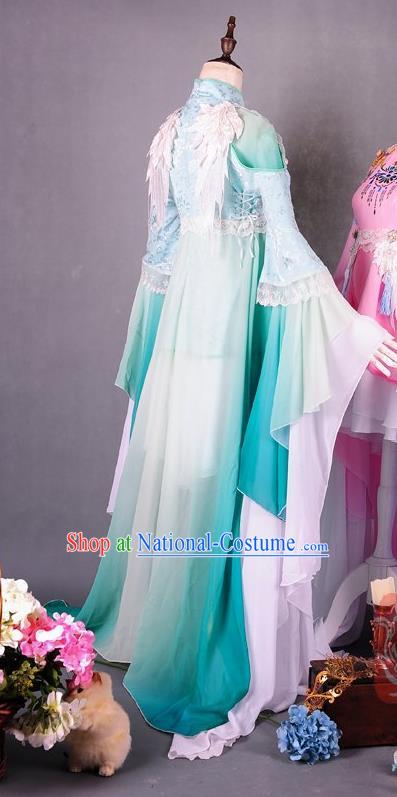 Traditional Asian Chinese Ancient Princess Costume, Elegant Hanfu Wide Sleeves Short Dance Dress, Chinese Imperial Princess Tailing Embroidered Clothing, Chinese Fairy Princess Empress Queen Cosplay Costumes for Women