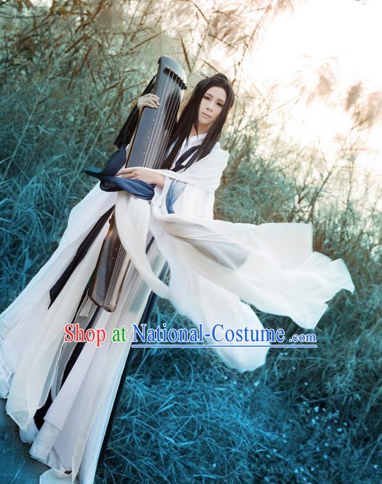 Traditional Asian Chinese Nobility Childe Costume, Elegant Hanfu Ink Painting Dress, Chinese Imperial Prince Cosplay Costumes for Men