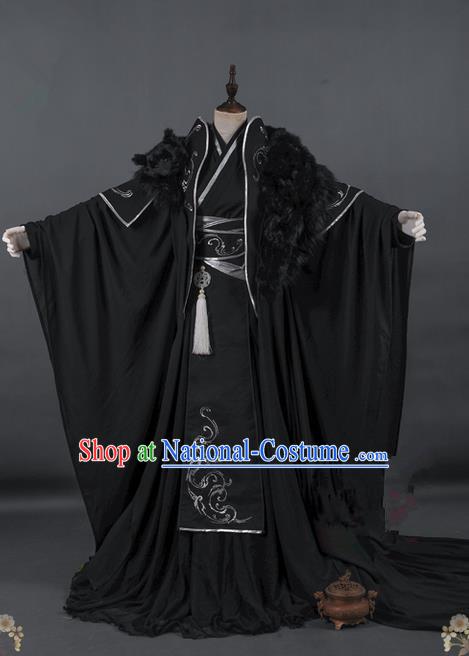 Traditional Asian Chinese Ancient Costume, Elegant Hanfu Dress, Chinese Imperial Prince Tailing Embroidered Totem Clothing, Chinese Cosplay Prince Costumes for Men