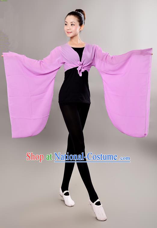 Traditional Chinese Wide Sleeve Water Sleeve Dance Suit China Folk Dance Chiffon Pink Blouse for Women