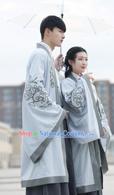 Traditional Ancient Chinese Lovers Costume, Elegant Hanfu Clothing Chinese Wei Dynasty Imperial Empress and Emperor Embroidered Clothing for Women for Women