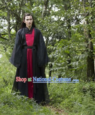 Traditional Ancient Chinese Imperial Prince Costume Complete Set, Elegant Hanfu Nobility Childe Robe, Chinese Teleplay Ten great III of peach blossom Role Li Jing Swordsman Cosplay Asmodians Clothing for Men