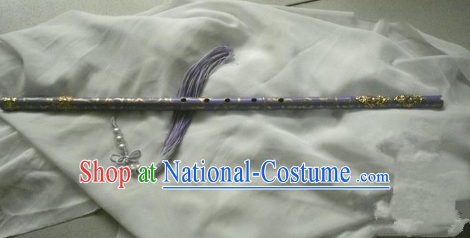 Traditional Handmade Chinese Ancient Purple Gold Tassel Flute for Women