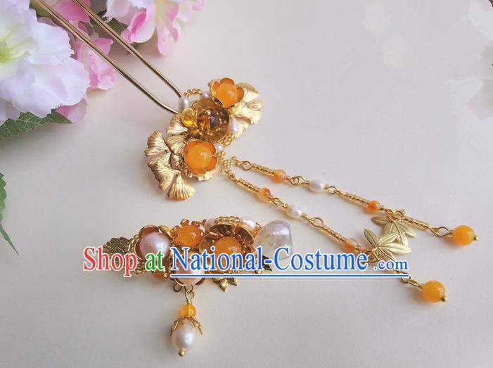 Traditional Handmade Chinese Ancient Classical Hair Accessories Barrettes Hairpin, Copper Pearl Hair Sticks Hair Jewellery, Hair Fascinators Hairpins for Women