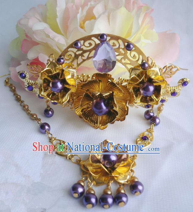 Chinese Ancient Style Hair Jewelry Accessories Hairpins Headwear Headdress Hair Fascinators for Women