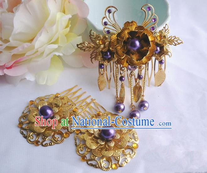 Chinese Ancient Style Hair Jewelry Accessories Hairpins Headwear Headdress Hair Fascinators for Women