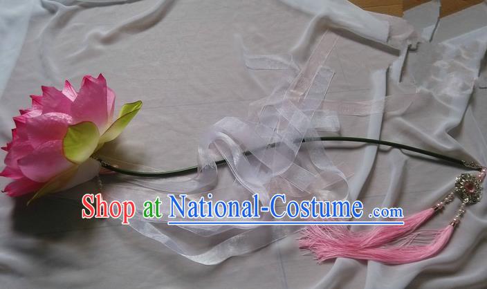 Traditional Chinese Handmade Ancient Hanfu Lotus Props for Women