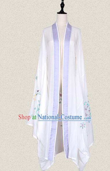 Traditional Ancient Chinese Female Costume Wide Sleeve Cardigan, Elegant Hanfu Clothing Chinese Tang Dynasty Embroidering Palace Princess Clothing for Women