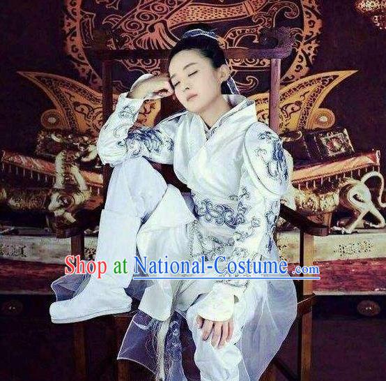 Traditional Ancient Chinese Imperial Bodyguard Costume, Elegant Hanfu Swordswoman Robe, Chinese Swordsman Cosplay Embroidered Clothing for Women