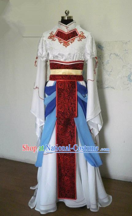 Traditional Ancient Chinese Imperial Consort Dance Costume, Elegant Hanfu Clothing Chinese Han Dynasty Imperial Empress Cosplay Fairy Tailing Embroidered Clothing for Women