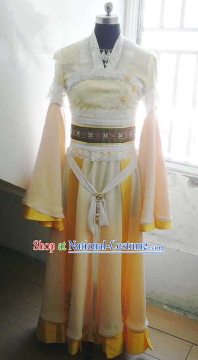 Traditional Ancient Chinese Imperial Consort Costume, Ancient Young Lady Elegant Hanfu Clothing Chinese Tang Dynasty Imperial Princess Cosplay Fairy Tailing Embroidered Dress for Women