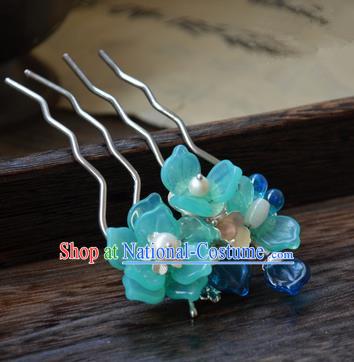 Traditional Handmade Chinese Ancient Princess Classical Hanfu Accessories Jewellery Pearl Coloured Glaze Hair Sticks Hair Jewellery, Tassel Hair Fascinators Hairpins for Women