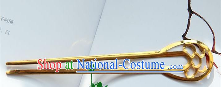 Traditional Handmade Chinese Ancient Classical Hanfu Hair Accessories, Hair Sticks Hair Jewellery, Hair Fascinators Golden Hairpins for Women