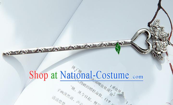 Traditional Handmade Chinese Ancient Classical Hanfu Hair Accessories, Hair Sticks Hair Jewellery, Hair Fascinators Silver Mandarin Duck Hairpins for Women