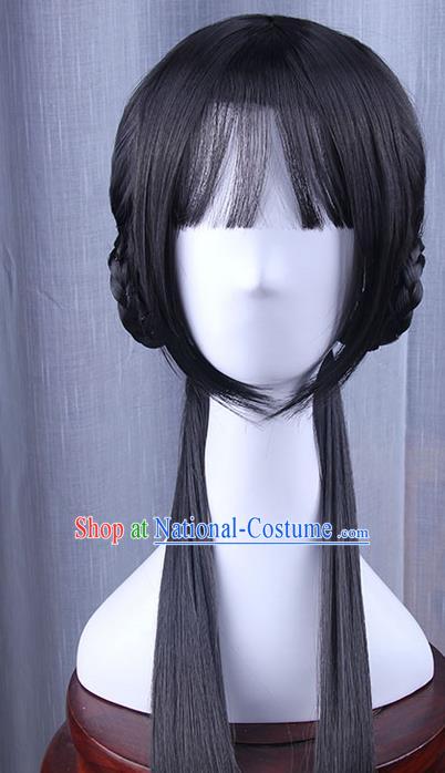 Chinese Ancient Swordsman Long Wig Set