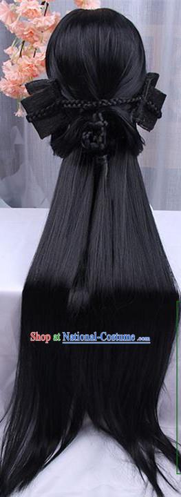 Chinese Ancient Swordsman Long Wig Set