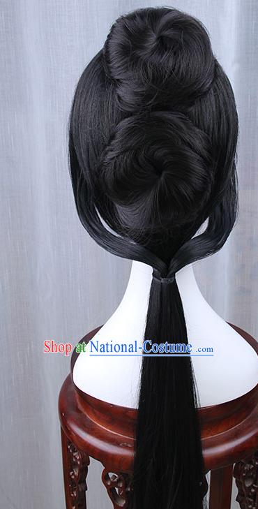 Chinese Ancient Swordsman Long Wig Set