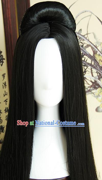 Traditional Handmade Ancient Chinese Tang Dynasty Imperial Empress Wig Complete Set, Ancient Chinese Cosplay Fairy Queen Wig for Women