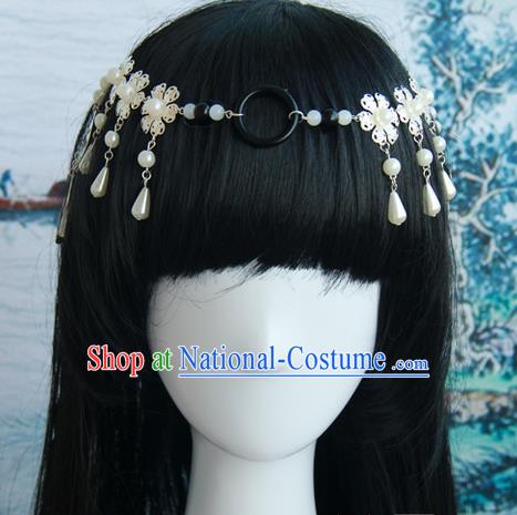 Traditional Handmade Ancient Chinese Tang Dynasty Imperial Empress Hair Decoration and Wig Complete Set, Ancient Chinese Cosplay Fairy Queen Hairpin and Wig for Women