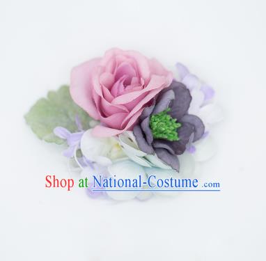 Top Grade Classical Wedding Silk Flowers, Bride Emulational Wrist Flowers Bridesmaid Bracelet Flowers for Women