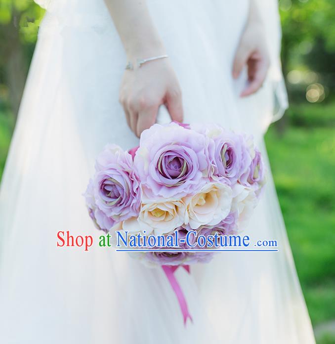 Top Grade Classical Wedding Silk Flowers Bride Wrist Flowers Bracelet Flowers Groom Corsage Brooch Flowers