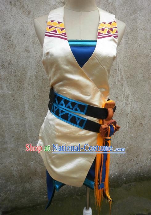 Traditional Ancient Chinese Classical Cartoon Character Nobility Fairy Uniform Cosplay Game Role Han Dynasty Swordmen Costume Complete Set for Women