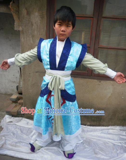 Traditional Ancient Chinese Classical Cartoon Character Little Nobility Childe Uniform Cosplay Game Role Han Dynasty Children Swordmen Prince Costume Complete Set for Men