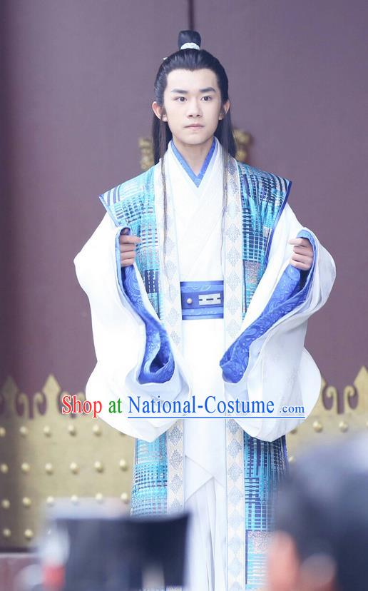 Traditional Ancient Chinese Nobility Childe Costume, Elegant Hanfu Male Lordling Dress, China Warring States Period Imperial Prince Embroidered Clothing for Men