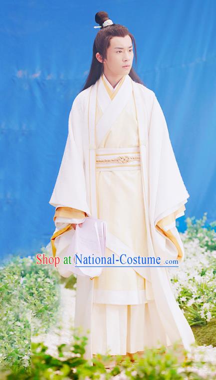 Traditional Ancient Chinese Nobility Childe Costume, Elegant Hanfu Male Lordling Dress Ancient Literati Clothing, China Warring States Period Qu Yuan Imperial Prince Embroidered Clothing for Men