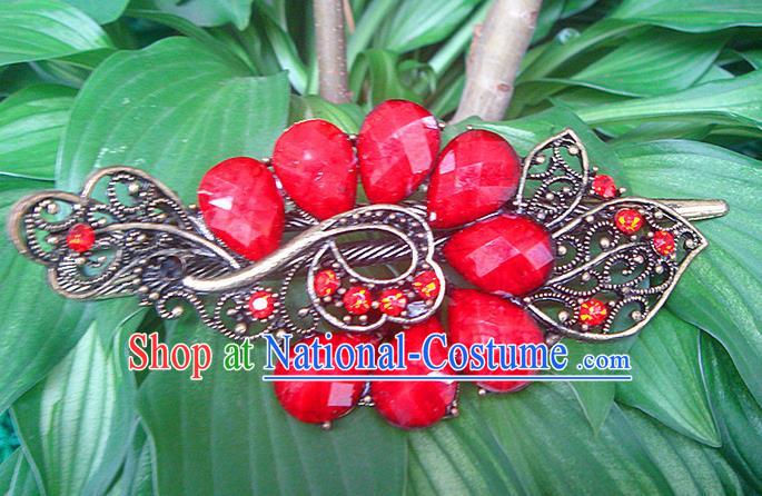 Traditional Chinese Miao Ethnic Minority Hair Jewelry Accessories, Hmong Handmade Peacock Hairpins, Miao Ethnic Jewelry Accessories Hair Claw for Women