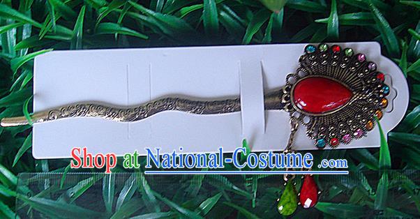 Traditional Chinese Miao Ethnic Minority Palace Hair Jewelry Accessories, Hmong Handmade Peacock Hairpins, Miao Ethnic Jewelry Accessories Hair Claw for Women