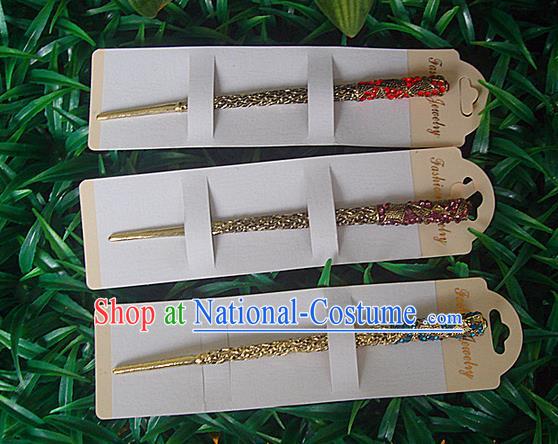 Traditional Chinese Miao Ethnic Minority Palace Hair Jewelry Accessories, Hmong Handmade Crystal Hairpins, Miao Ethnic Jewelry Accessories Hair Claw for Women