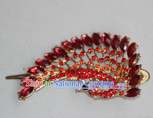 Traditional Chinese Miao Ethnic Minority Palace Hair Jewelry Accessories, Hmong Handmade Peacock Hairpins, Miao Ethnic Jewelry Accessories Hair Claw for Women