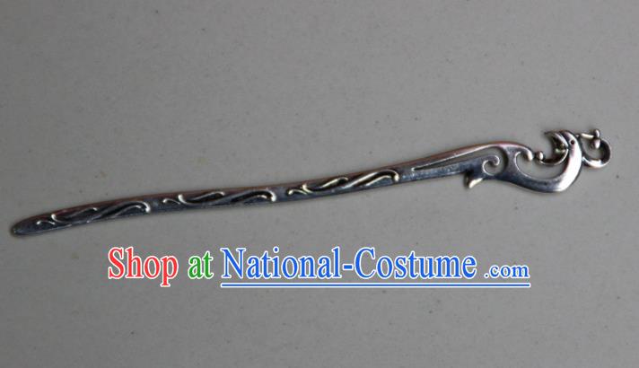 Traditional Chinese Ancient Miao Ethnic Minority Palace Hair Jewelry Accessories, Hmong Handmade Silver Hairpins, Miao Ethnic Jewelry Accessories Hair Claw for Women