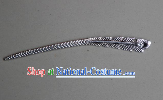 Traditional Chinese Ancient Miao Ethnic Minority Palace Hair Jewelry Accessories, Hmong Handmade Silver Hairpins, Miao Ethnic Jewelry Accessories Hair Claw for Women