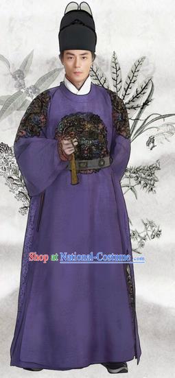 Traditional Chinese Ming Dynasty Costume Imperial Robe, Chinese Ancient Imperial Emperor Embroidery Dress and Hat for Men