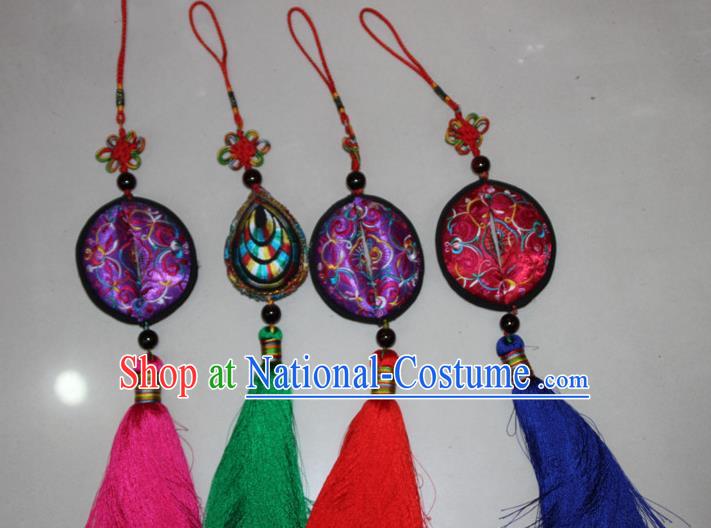 Traditional Chinese Miao Ethnic Minority Tassel Adornment Accessories, Hmong Handmade Pendant, Miao Ethnic Jewelry Accessories Pendant