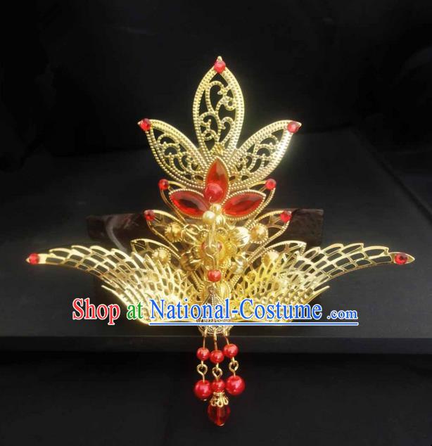 Traditional Handmade Chinese Ancient Classical Hair Accessories Bride Wedding Barrettes Phoenix Coronet, Hair Sticks Hair Jewellery, Hair Fascinators Hairpins for Women