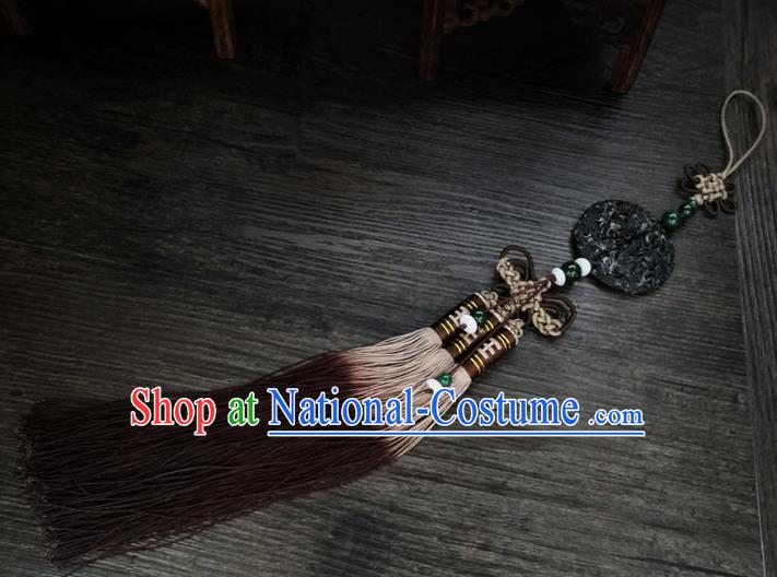 Traditional Handmade Chinese Ancient Classical Jewellery Accessories Tassel Palace Taeniasis, Blueing Waist Jade Pendant for Women