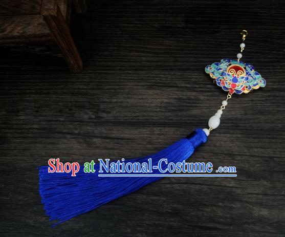 Traditional Handmade Chinese Ancient Classical Jewellery Accessories Palace Tassel Sword Taeniasis, Blueing Waist Pendant for Women