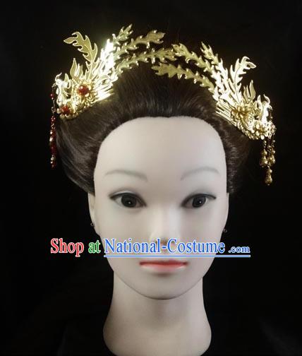 Traditional Handmade Chinese Ancient Classical Hair Accessories Barrettes Hairpin, Imperial Emperess Phoenix Coronet Hair Jewellery, Hair Fascinators Hairpins for Women