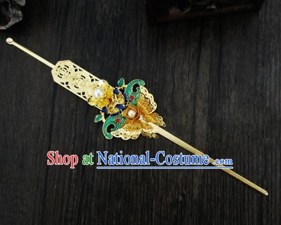 Traditional Handmade Chinese Ancient Classical Hair Accessories Barrettes Hairpin, Blueing Hair Sticks Hair Jewellery, Hair Fascinators Hairpins for Women