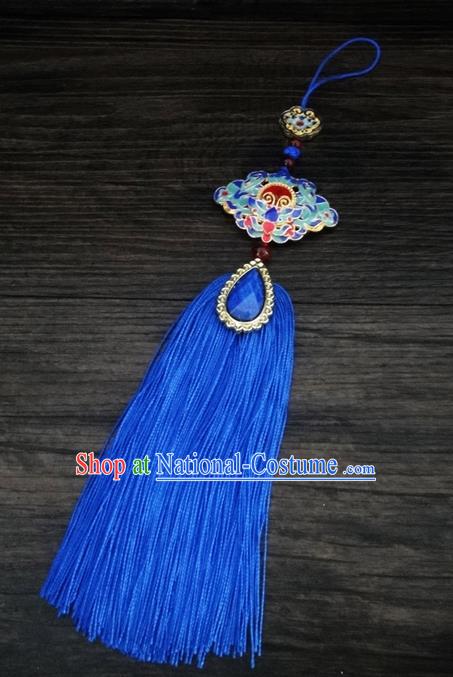 Traditional Handmade Chinese Ancient Classical Jewellery Accessories Palace Tassel Sword Taeniasis, Blueing Waist Pendant for Women