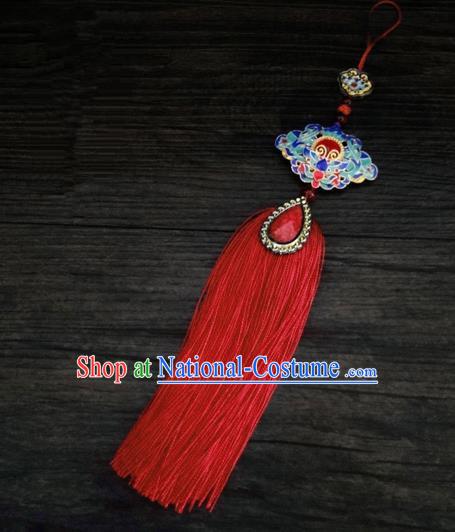 Traditional Handmade Chinese Ancient Classical Jewellery Accessories Palace Tassel Sword Taeniasis, Blueing Waist Pendant for Women