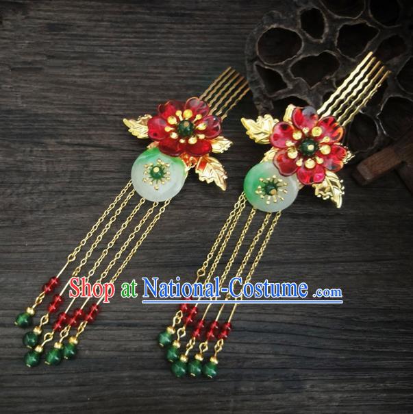 Traditional Handmade Chinese Ancient Classical Hair Accessories Barrettes Hairpin, Blueing Hair Sticks Hair Jewellery, Hair Fascinators Hairpins for Women