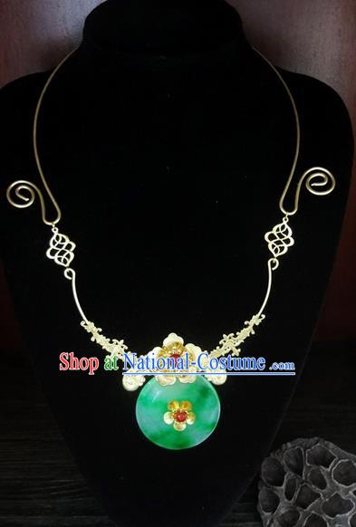 Traditional Handmade Chinese Ancient Classical Jewellery Accessories Jade Necklace, Bride Wedding Necklace for Women