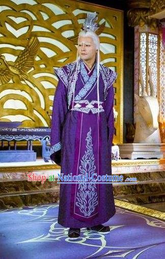 Traditional Chinese Ancient Costumes Ancient Chinese Cosplay Immortal Swordsman Knight Embroidery Costume Complete Set for Men