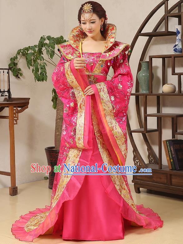 Traditional Ancient Chinese Imperial Emperess Costume, Chinese Wedding Dress, Cosplay Chinese Peri Imperial Princess Tailing Clothing Hanfu for Women