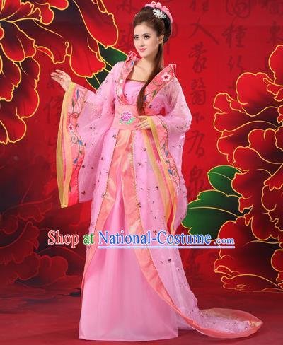 Traditional Ancient Chinese Imperial Emperess Costume, Chinese Tang Dynasty Wedding Dress, Cosplay Chinese Peri Imperial Princess Tailing Clothing Hanfu for Women