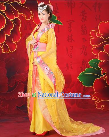 Traditional Ancient Chinese Imperial Emperess Costume, Chinese Tang Dynasty Wedding Dress, Cosplay Chinese Peri Imperial Princess Tailing Clothing Hanfu for Women